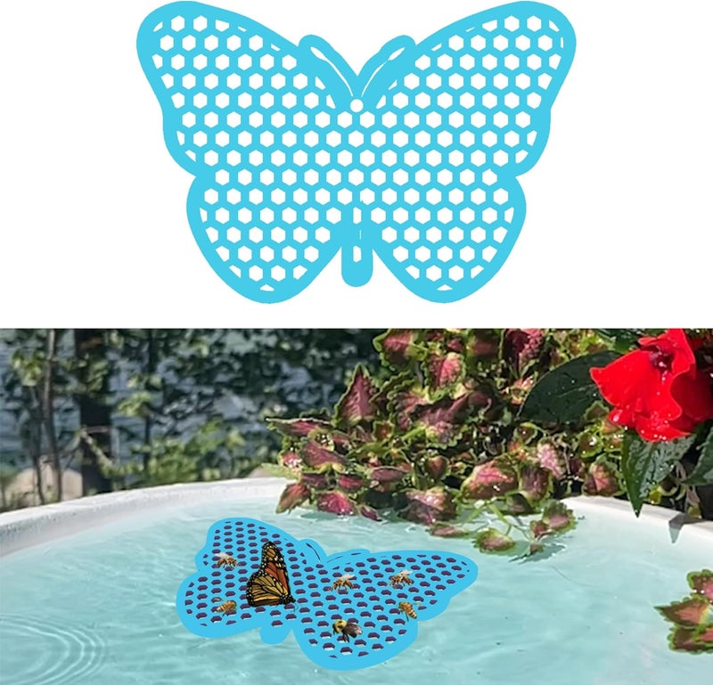 BEE PONTOON Bee Watering Station, Butterfly Watering Station, Garden Decor - Butterfly - Blue -1 Pc - Image 1